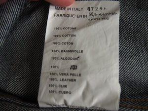 Helmut Lang 1 Pocket Denim Jacket with Leather Detail 2003 46